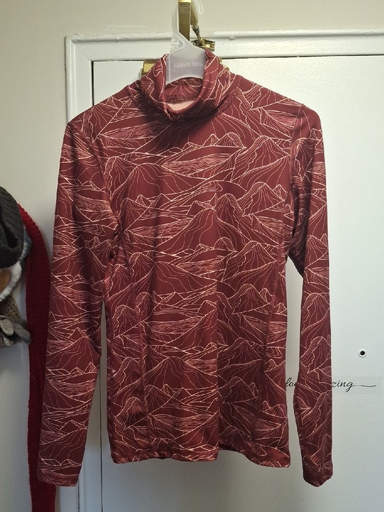 Kyodan Tops - Kyodan Long Sleeve Active Top Rust Purple Mountain Pattern Sz M